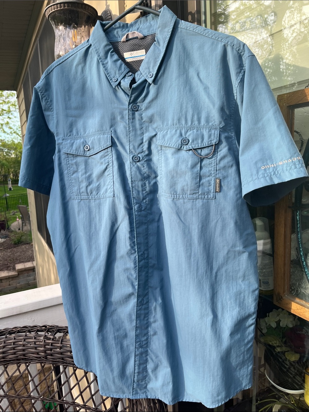 Columbia Men’s Short-Sleeve Button-Down Shirt - Light Blue